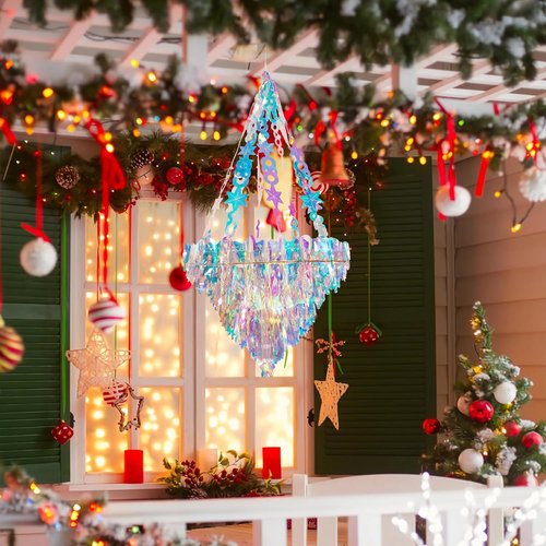 GREATRIL Iridescent Chandelier | Dazzling Hanging Decoration for Parties & Events