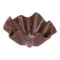 Bloomingville Round Stoneware Ruffled Bowl with Reactive Glaze, Brown