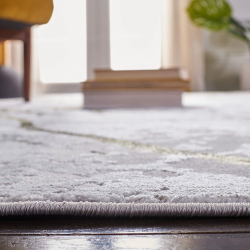 SAFAVIEH Amelia Collection Accent Rug - 3' x 5', Grey & Gold, Modern Abstract Design, Non-Shedding & Easy Care, Ideal for High Traffic Areas in Entryway, Living Room, Bedroom (ALA293G)
