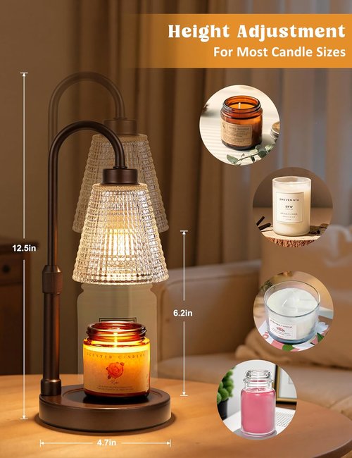 Innqoo Candle Warmer Lamp - Dimmable & Adjustable Height for Jar Candles | Perfect Birthday & Housewarming Gift
