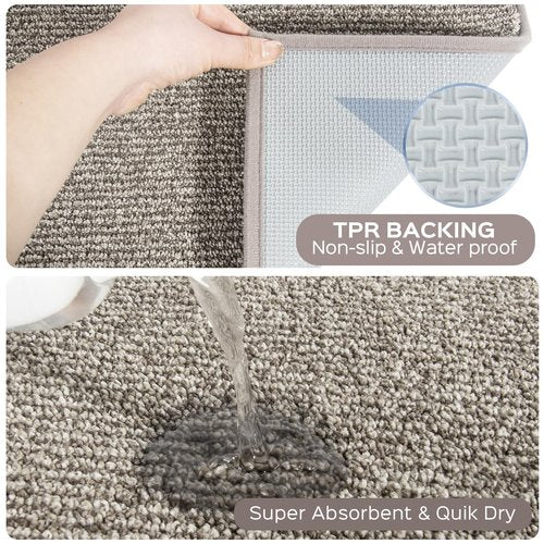 DOMUSTEX Washable Kitchen Rug 24" x 70" Rectangular, Non Slip Absorbent Indoor Entryway Runner Rug for Floor, Laundry, Bathroom, Bedroom (Roll Packing)