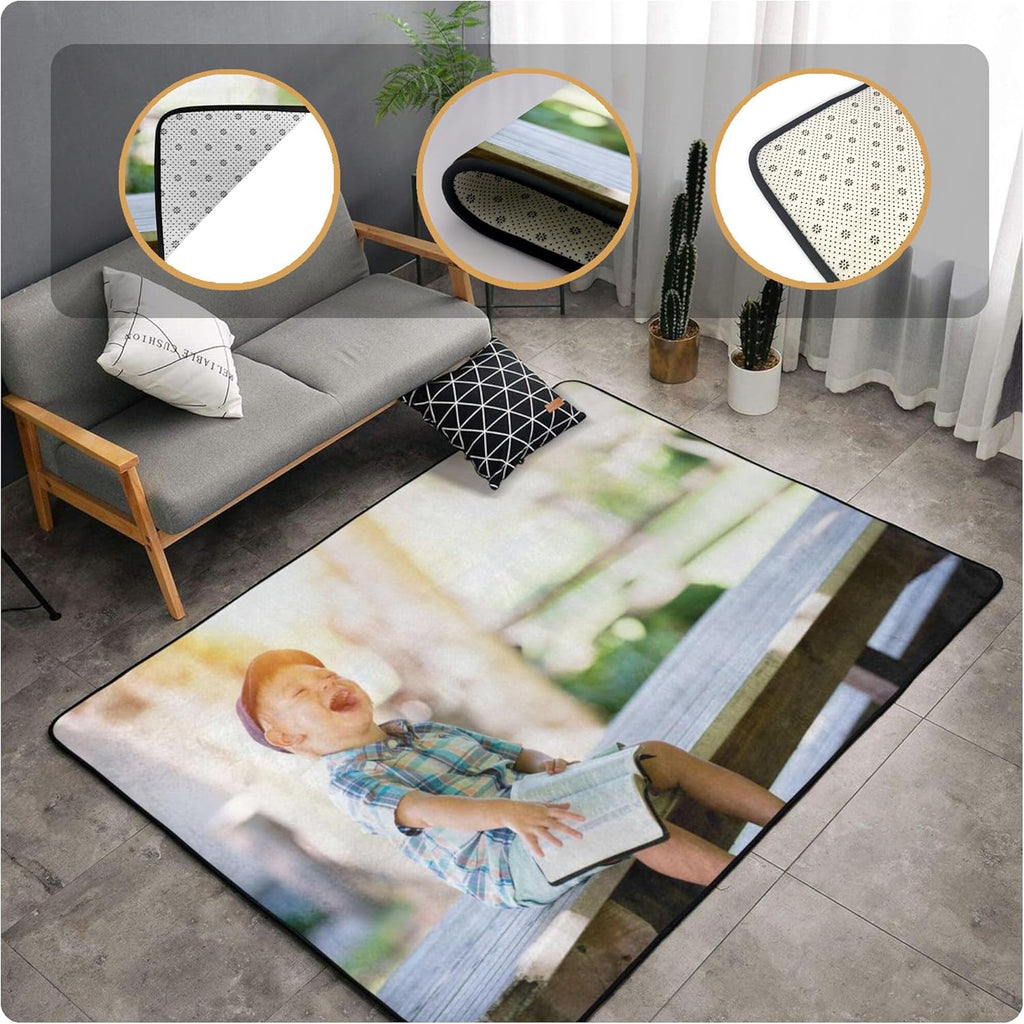 Skiennix Custom Rug - Personalized Area Carpet with Your Logo | Anti-Slip, Washable, 36 x 24 in