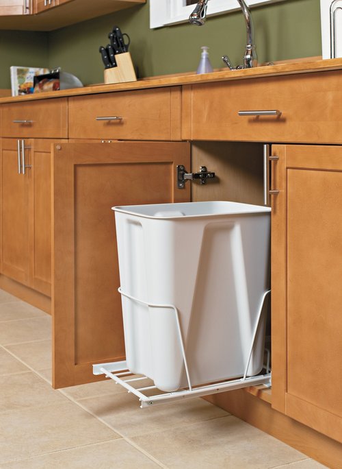 ClosetMaid Pull Out Trash Bin, 24-Quart, White