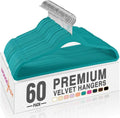HOUSE DAY Mint Green Velvet Hangers - 60 Pack Non-Slip Heavy Duty Clothes Hangers | Premium Slim Design for Closet Organization