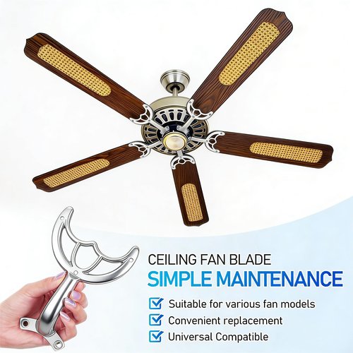 jojofuny Ceiling Fan Support Rod Replacement Metal Blade Arm for Ceiling Fan Parts Repair Sturdy Hardware for Balanced Operation，6.7" x 4.3", Silver