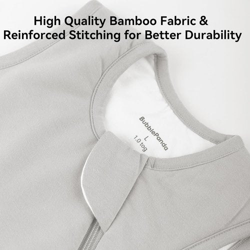BubblePanda Bamboo Sleep Sack - Soft & Lightweight 0.5 Tog for Babies 6-12 Months | 2-Way Zipper Design