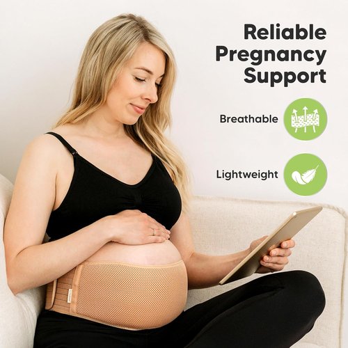 KeaBabies Pregnancy Belly Bands - Soft & Breathable Maternity Support Band | Adjustable Comfort (Classic Ivory, M/L)