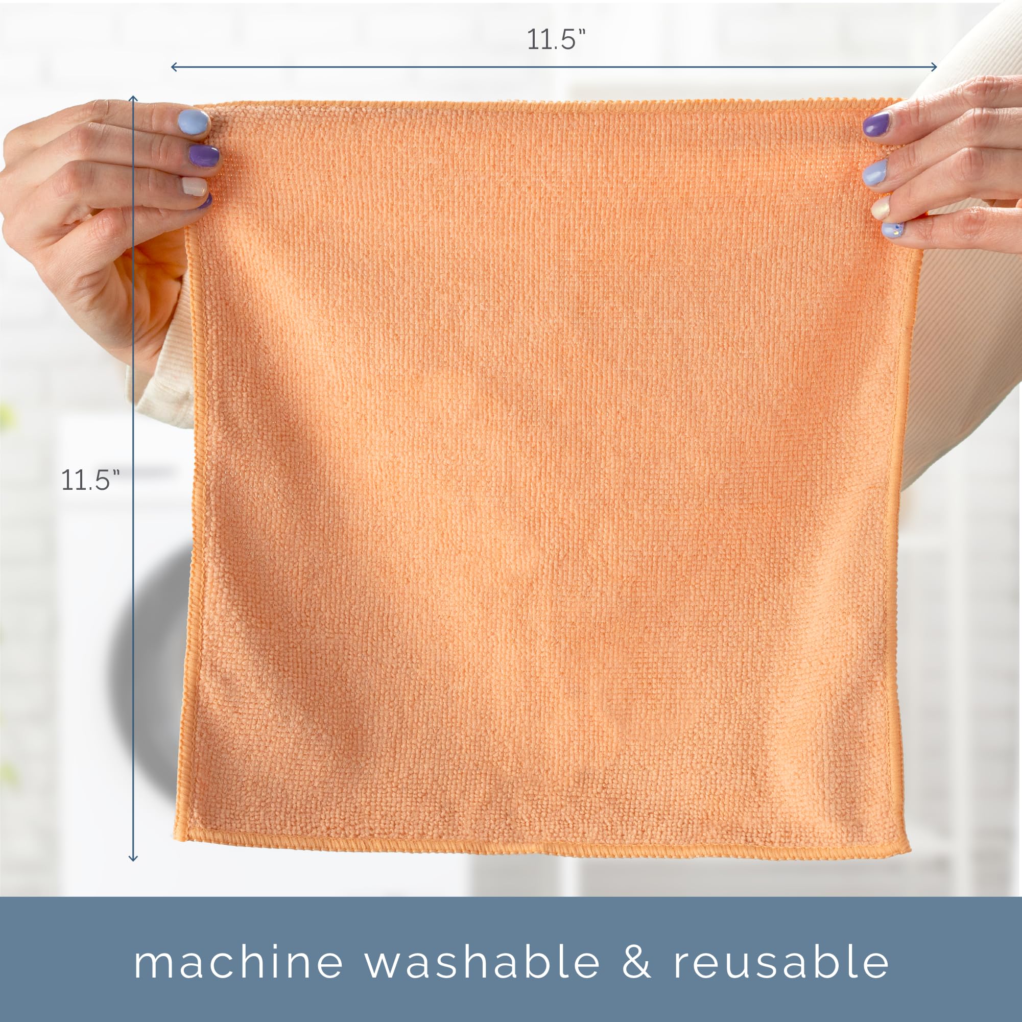S&T INC. 50 Pack Microfiber Cleaning Cloth, Bulk Towels for Home, Reusable Microfiber Towels for Cars, Cleaning Rags, Neutral Coral, 11.5 Inches x 11.5 Inches, 50 Count