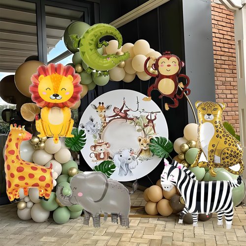 Safari Animal Balloons Zoo Animals Foil Balloons Jungle Balloon for Safari Birthday Party Decorations Zoo Party Animal Themed Birthday Decorations Jungle Party Decor Wildlife Theme Baby Shower