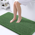 OLANLY Bathroom Runner Rugs - Soft Chenille Bath Mats with Rubber Backing | 44x24, Olive Green, Quick Dry