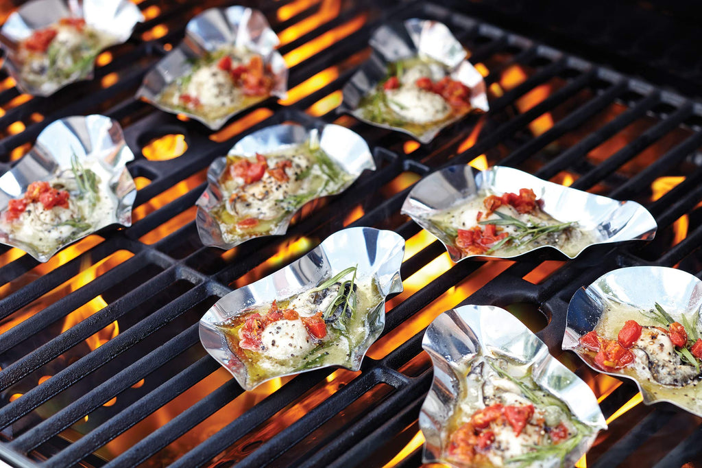 Outset Grillable Shells, Stainless Steel Grillable Oyster Shells, Set of 12