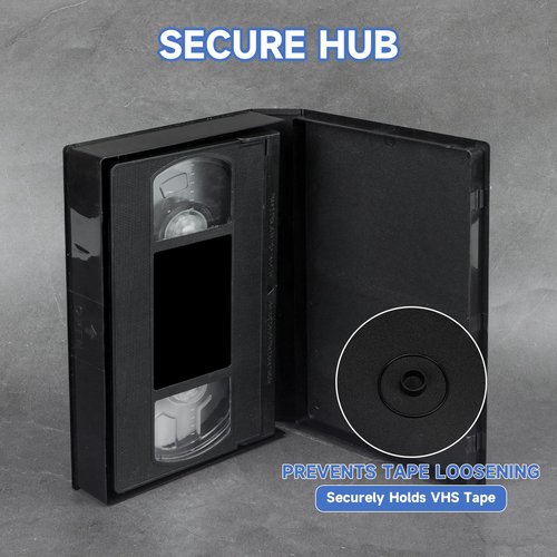 BOATISLE 15 Pack VHS Album Case, Black VHS Tape Protector Case, VHS Cassette Storage Box with Full Window Cover