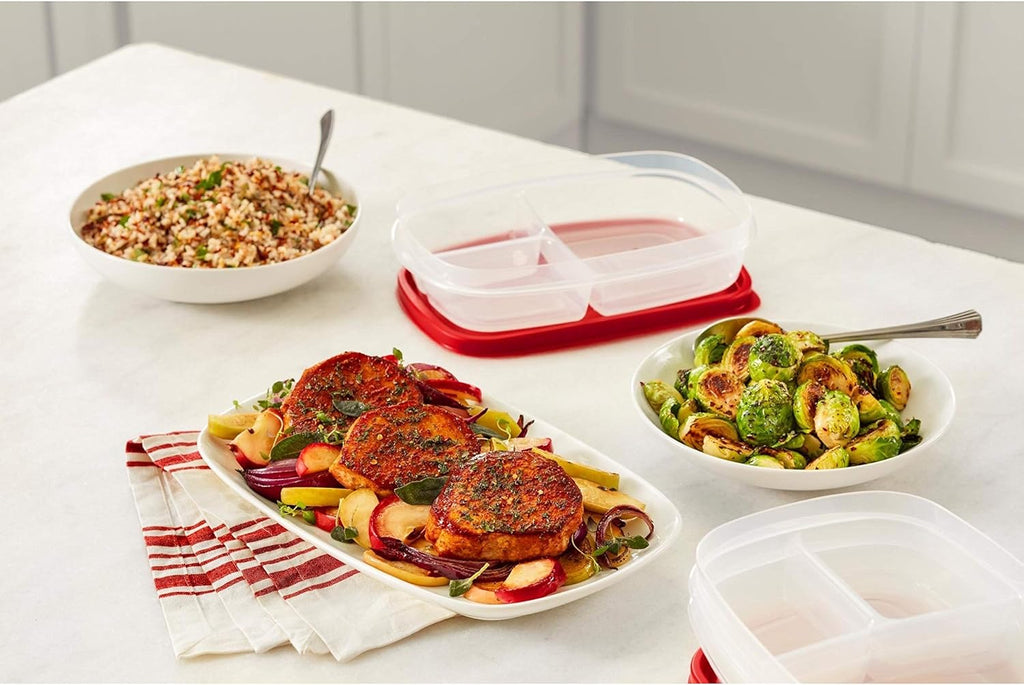 Rubbermaid EasyFindLids Meal Prep Containers - 5.1 Cup | Convenient Red Storage Solution