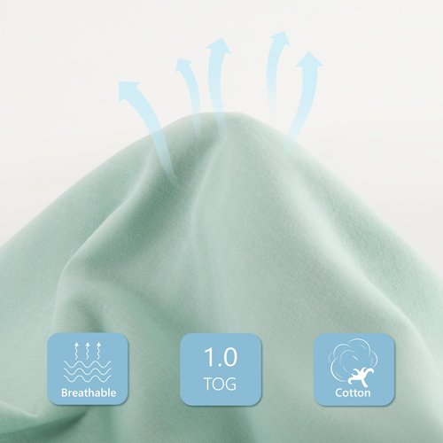 TILLYOU Baby Sleep Sack 0-6 Months, 1.0 Tog Soft Double Zipper Sleeping Sack Wearable Blanket, Green