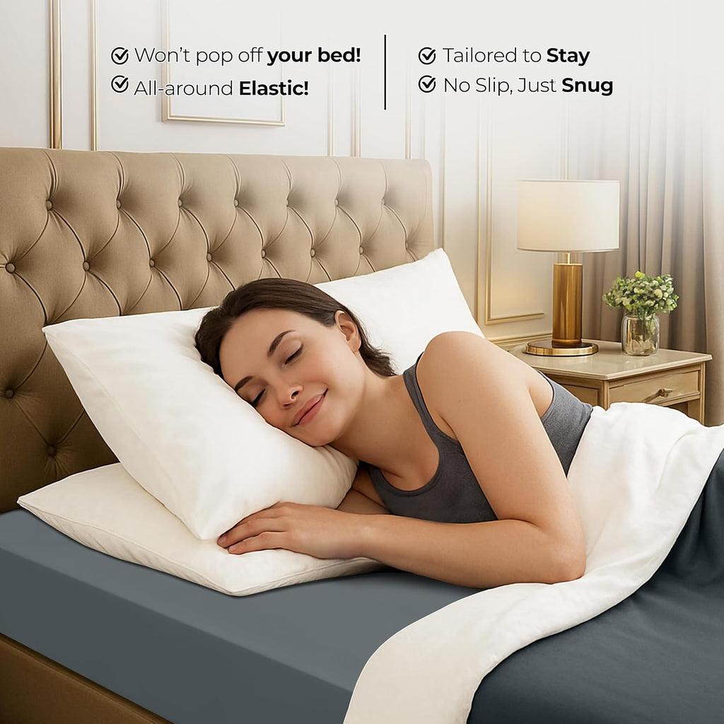 Utopia Bedding Full Fitted Sheet - Soft Microfiber - Deep Pocket - Fade Resistant - Grey