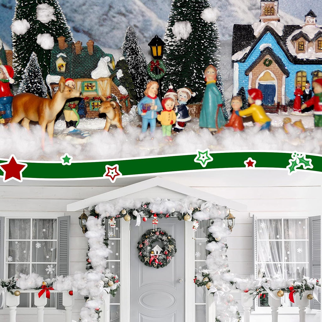 Riakrum Fake Snow Decor - Artificial Fluffy Fiber Stuffing for Tree Covering | 120g White Snow