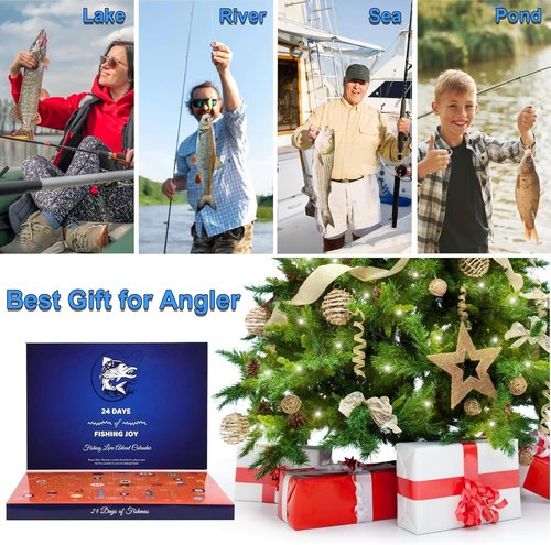 Fishing Advent Calendar 2025 | 24 Days of Christmas Countdown Fishing Lures Set for Enthusiasts