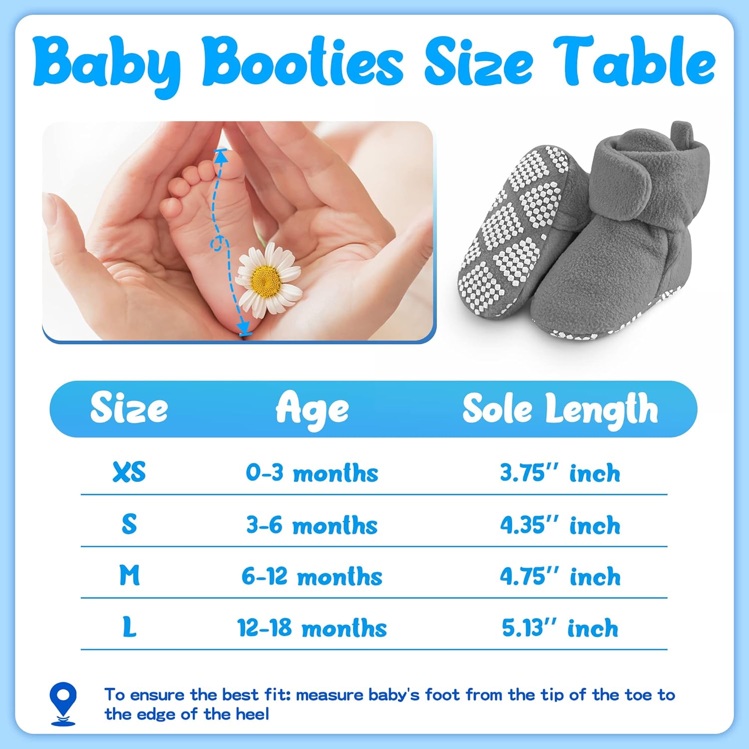 Pro Goleem Fleece Baby Booties - Cozy Non-Slip Slippers for Newborns | Easy to Put On, Unisex Gift