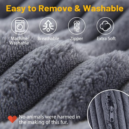 ENITYA Headboard Pillow Queen,60"x24"x8" Large Bed Wedge Backrest Cushion with Ergonomic Soft Foam Support and Removable Cover,Ideal for Reading/Sitting/Working in Daybed,RV Camping,Dorm,Grey