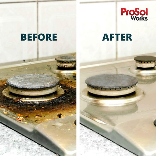 PROSOL WORKS Degreaser Cleaner Heavy Duty Cleaning Spray 16 oz - Kitchen Cleaner for Stubborn Splatters, Stove Top, Grill, Drip Pans, & Oven Cleaner - Safe on All Surfaces - Fresh Scent