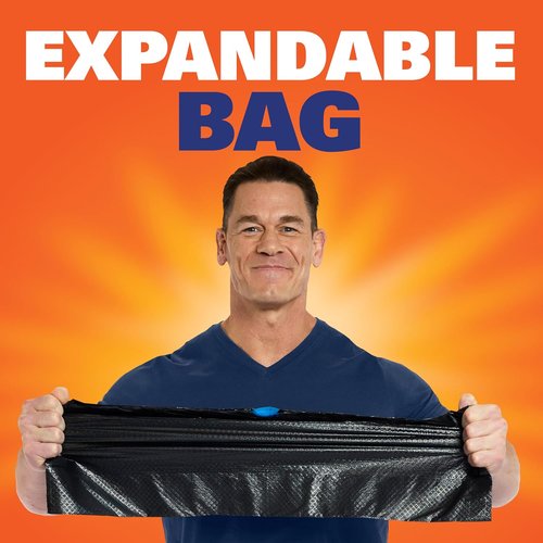Hefty Ultra Strong 30 Gallon Trash Bags - Break Resistant Drawstring Closure | 50 Bags, Black with White Pine Breeze Scent