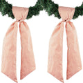 YKW Wreath Sash - 2 Pack Orange & White Stripe Front Door Decoration | 5.12" x 54.33" Blank Sashes for Fall & Halloween