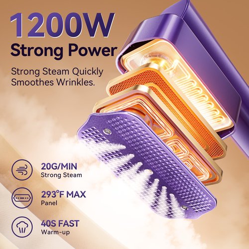 Steamer for Clothes,Portable 2 in 1 Handheld Clothing Steamer for Garment,1200W Efficient Rotatable Steam & Iron for Travel