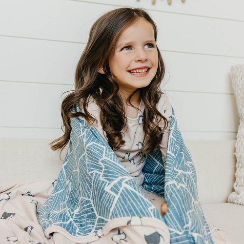 Copper Pearl Penguins 3-Layer Stretchy Quilt