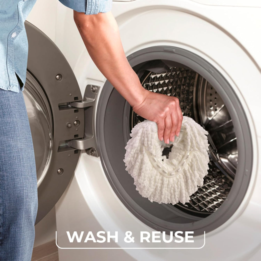 O-Cedar EasyWring Microfiber Spin Mop - Efficient Floor Cleaning System with 4 Extra Refills