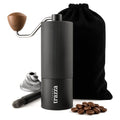 Tierra Trazza Manual Coffee Grinder, Conical Burr Coffee Grinder with Stainless Steel Burrs & Walnut Handle for Espresso, French Press, Travel, Camping & Home Use