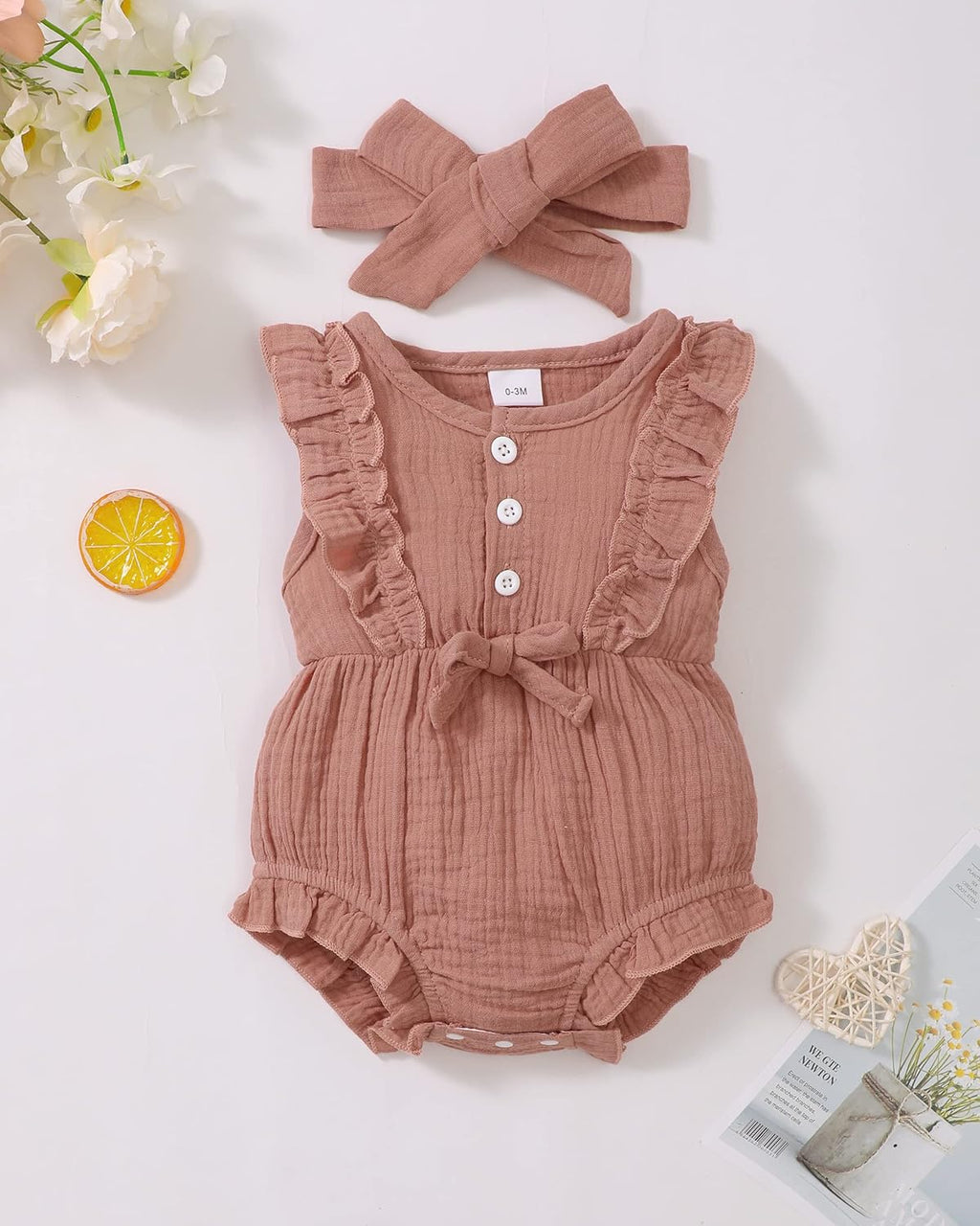 Renotemy Newborn Baby Girl Romper - Summer Short Sleeve Jumpsuit | Cute & Comfortable Outfit