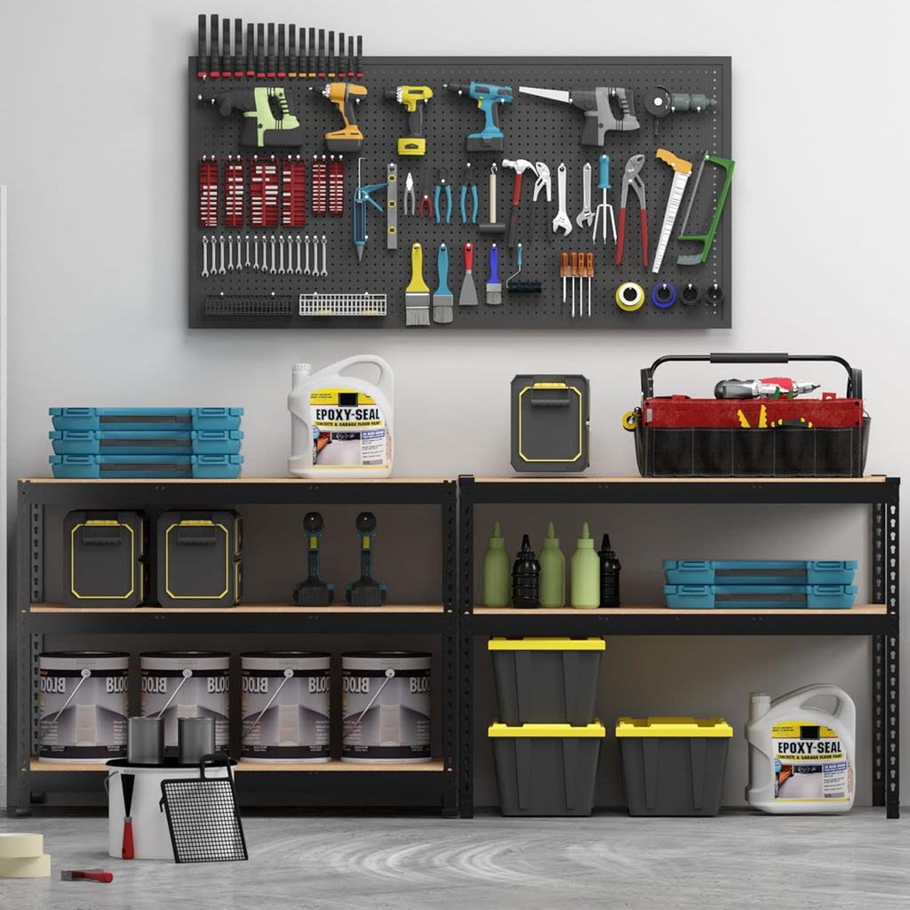 PrimeZone Heavy Duty Storage Shelves - 5-Tier Adjustable Metal Rack for Garage, Pantry, Kitchen | 48" x 24" x 72" - Black
