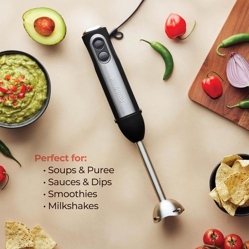 **Powerful Immersion Blender - 500 Watt Electric Hand Blender with Turbo Mode | Detachable Base for Smoothies, Soups, and Purees**