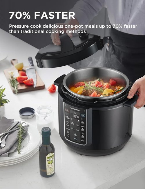 Midea 12-in-1 Electric Pressure Cooker - 8 Quarts, Multi-Functional with 12 Presets, Stainless Steel
