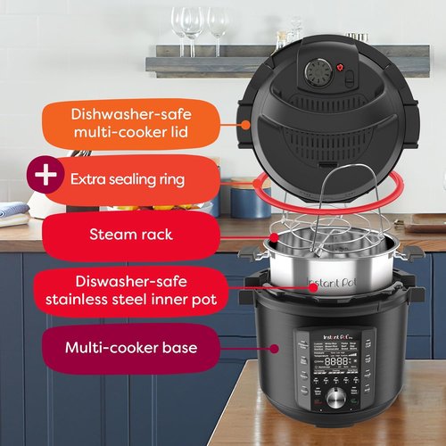 Instant Pot Pro 10-in-1 Pressure Cooker - Versatile Cooking with 800+ Recipes | 6 Quart, Black