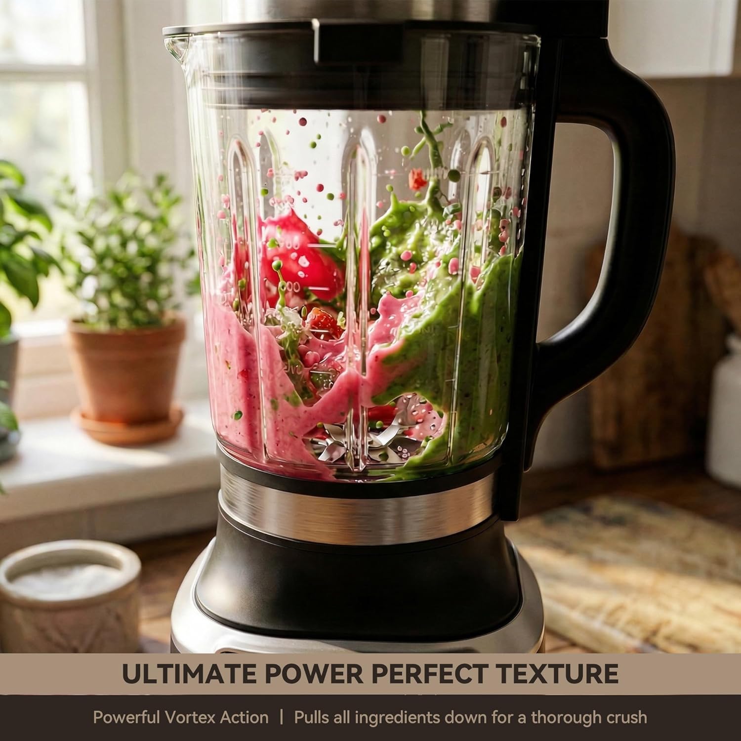 Professional Glass Blender by [Brand Name] - 1500W Motor, 9 Speeds & 14 Preset Programs for Smoothies, Soups & Nut Milk
