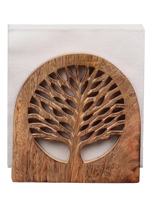 Tepo Wood Napkin Holder for Table, Stylish & Durable Napkin Stand for Paper Napkins, Wooden Napkin Holder for Kitchen, Dining, and Outdoor Use, Functional & Elegant Tabletop Organizer