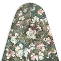 Encasa XO Ironing Board Cover and Pad - Thick 4mm Felt, Heat & Scorch-Resistant, Fits Standard Large Boards 54"x15", Elastic Bungee Cord Tightening, Easy Fit, Stain-Safe Dye, Green Roses
