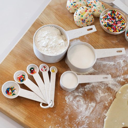 Beille Measuring Cups & Spoons Set - 10pc Wheat Straw Cooking & Baking Tools