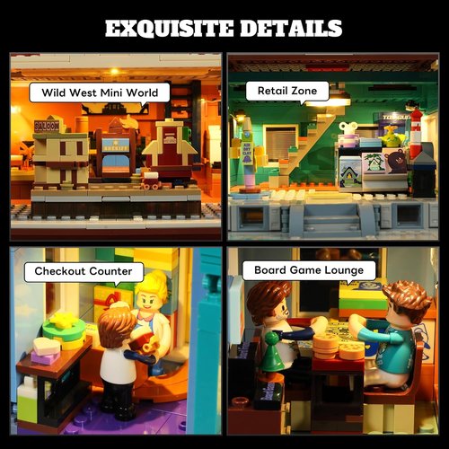 Lumibricks Building Bricks Set - City Town Modular Dollhouse with LED Light Display | 3086 Pcs Construction Kit for Adults & Teens