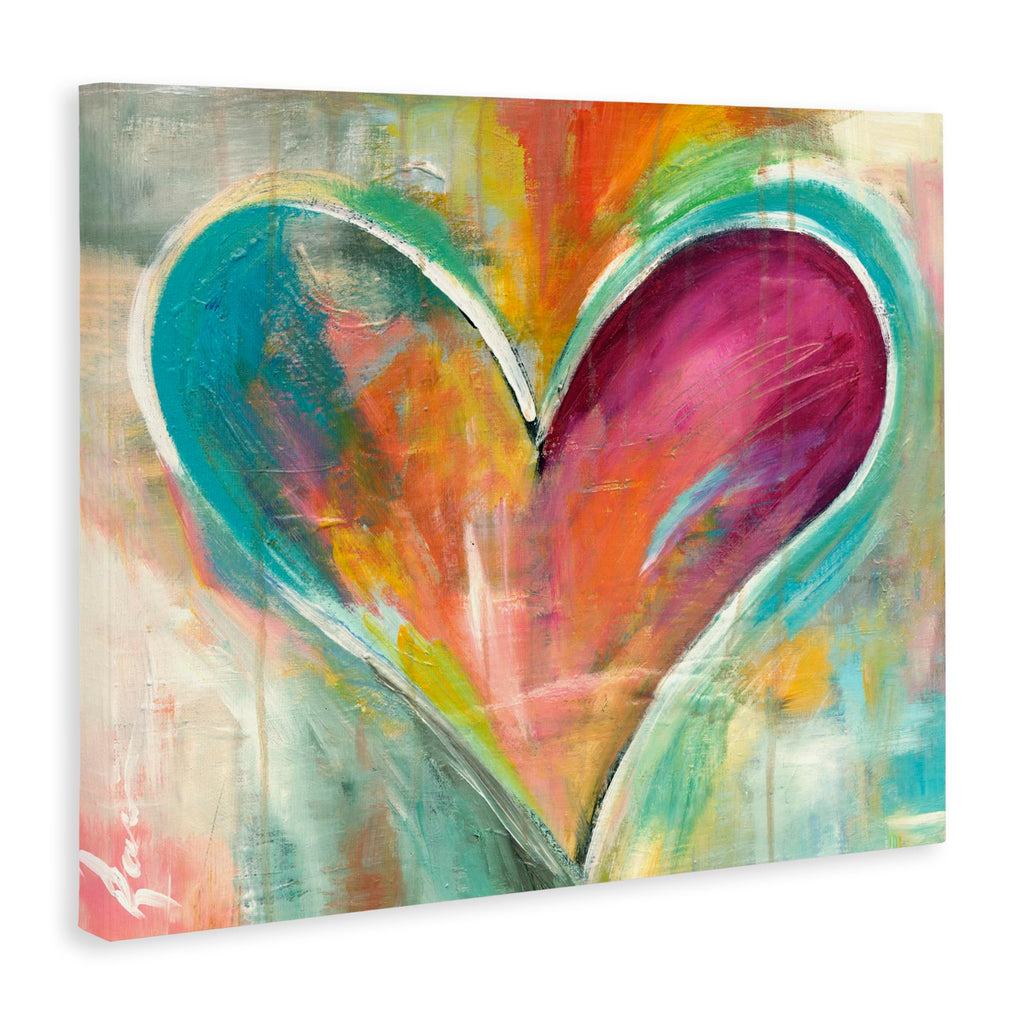 Stupell Industries Abstract Textural Heart Painting, Designed By Kami Lerner, 40 x 30, Canvas Wall Art