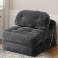 Vellorise Folding Sofa Bed, Convertible Sleeper Chair with Back Support and Pillow Futon,Boneless Foldable Couch for Living Room/Guest Use/Home Office, Foldable Chair Bed for Adults, Dark Gray