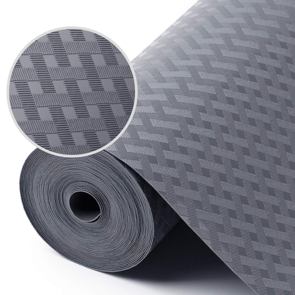 Shelf Liners for Kitchen Cabinets Refrigerator Liners Waterproof Kitchen Cupboard Liner Durable Plastic Drawer Mats EVA Material Non Adhesive Fridge Liner for Shelves (23.6 x 157.4 inches, Gray)