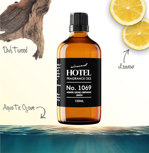 AirScent Hotel Diffuser Oil No. 1069 - Aquatic Ozone & Driftwood Scent - Premium 10 mL Fragrance Oil for Diffusers & Crafting