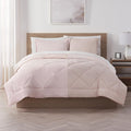 Serta Supersoft Cooling 3 Piece Reversible Comforter Set with Pillow Covers for All Season, King, Sepia Rose