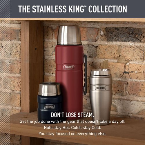 THERMOS Stainless King Vacuum-Insulated Beverage Bottle, 68 Ounce, Midnight Blue