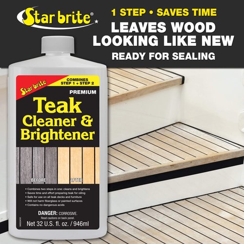 Star Brite Teak Cleaner & Brightener, Restore Weathered Wood, 32oz (094932)