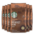 Starbucks Medium Roast Ground Coffee - Breakfast Blend - 100% Arabica - 6 Bags (20 Oz. Each)