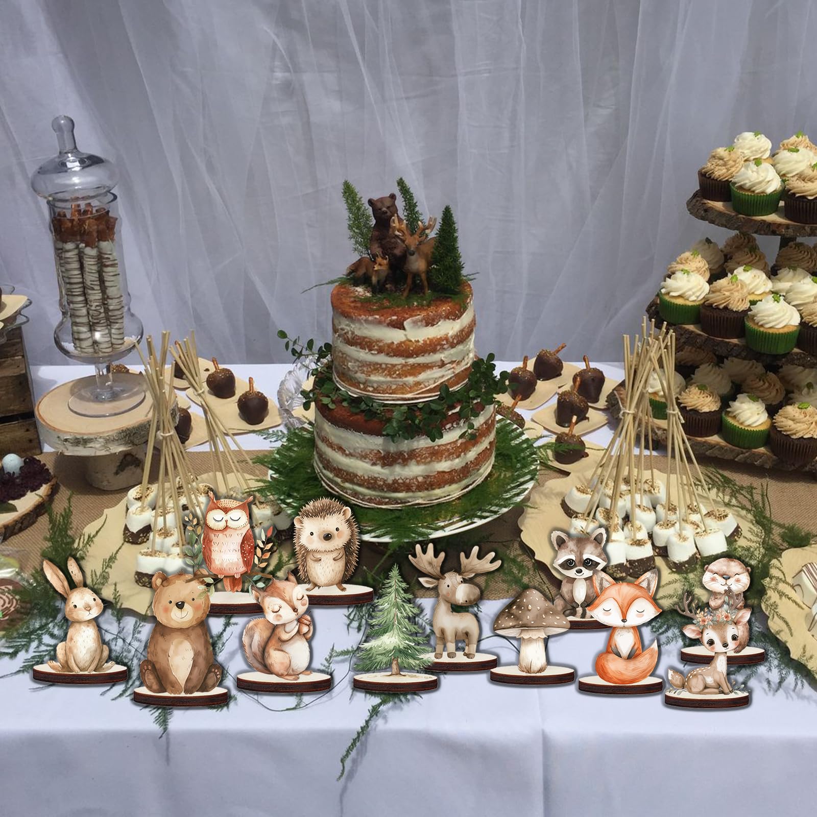 Woodland Baby Shower Decorations 12Pcs Woodland Centerpieces for Table Decorations