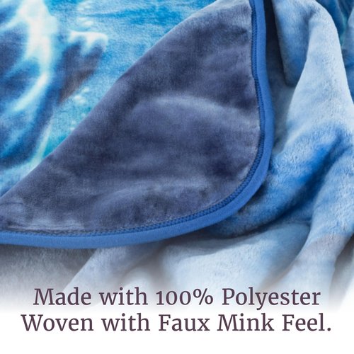 Lavish Home 92"x80" Weighted Blanket with Ocean Dolphins Pattern- Plush Thick 8 Pound Faux Mink Soft Fuzzy Blanket for Couch, Sofa and Bed